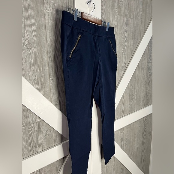 D22.08 Loft Outlet Women's Zip Pocket Modern Skinny Ankle Navy Pants 4 - Picture 3 of 8